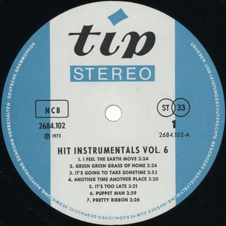 tip band lp hits instrumentals volume 6 and 7 label 1